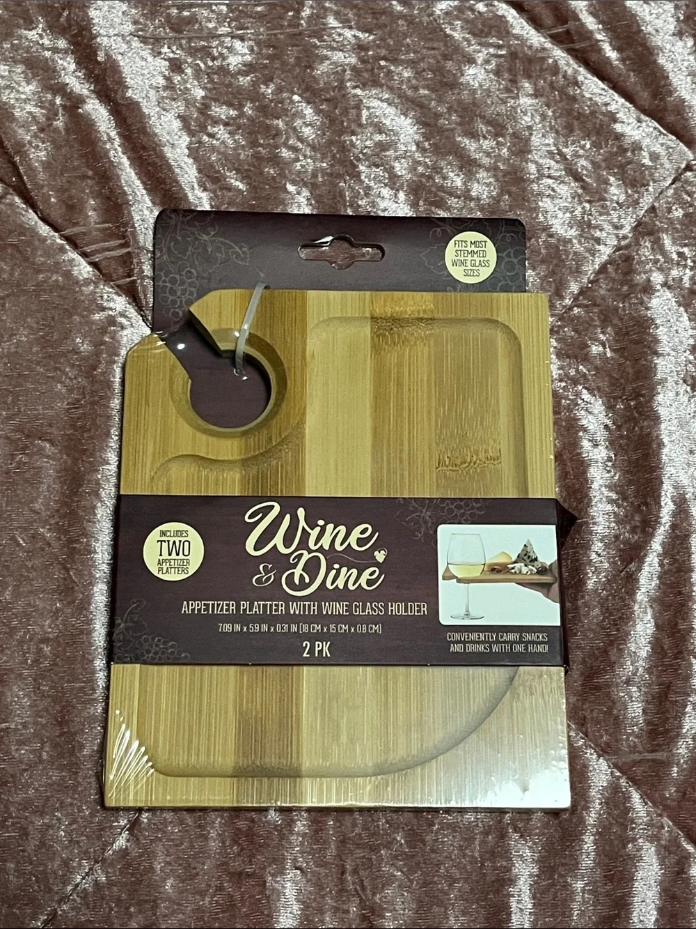 Appetizer Platter with Wine Glass Holder